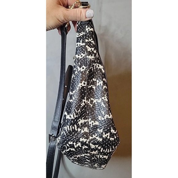 Coach Leather Bleecker Cooper Tote Shoulder Bag Black Python Top Zip - Picture 5 of 15